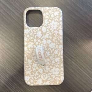 Loopy Beige Blossoms iPhone 12 & 12 pro Floral Phone Case with loop
